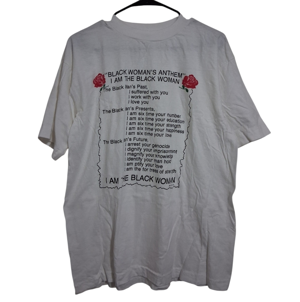 Vintage Black Womans Anthem T Shirt XL